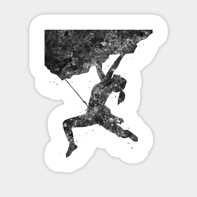 Climber girls black and white Sticker by Yahya Art